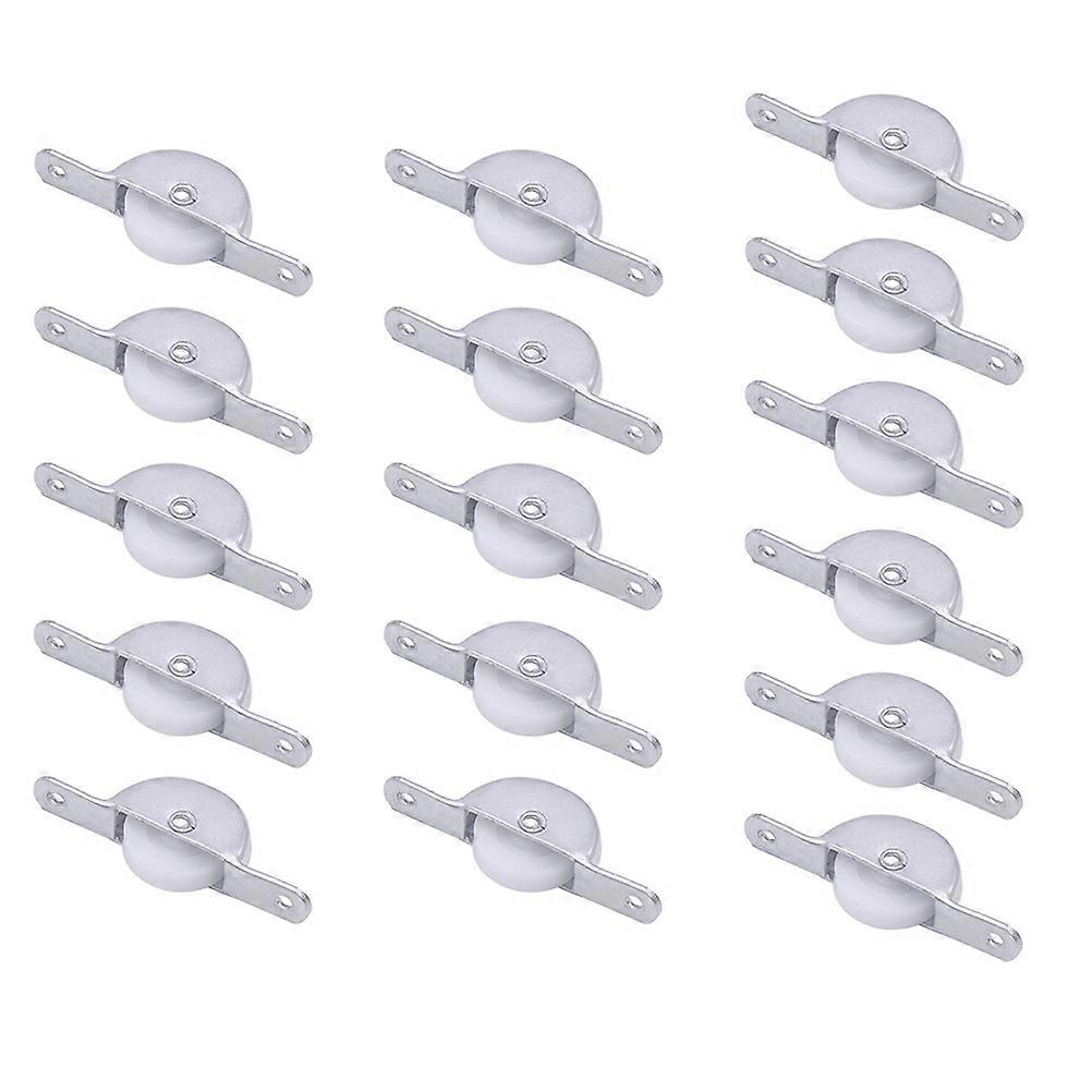 16Pcs Silver Closet Track Pulleys for Sliding Use