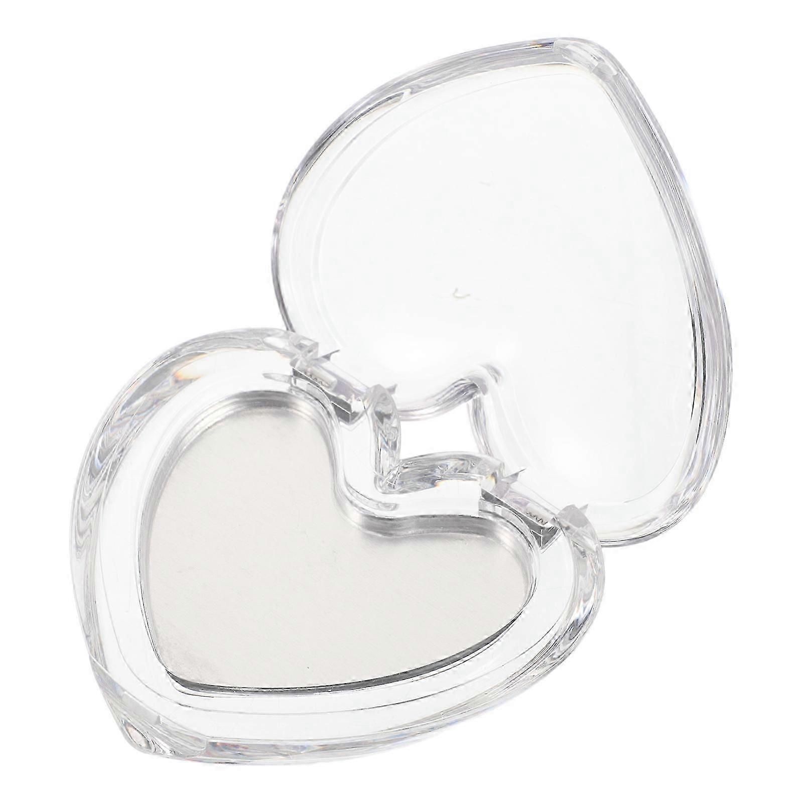 Empty Heart Shaped Transparent Makeup Case for Makeup Powder Storage