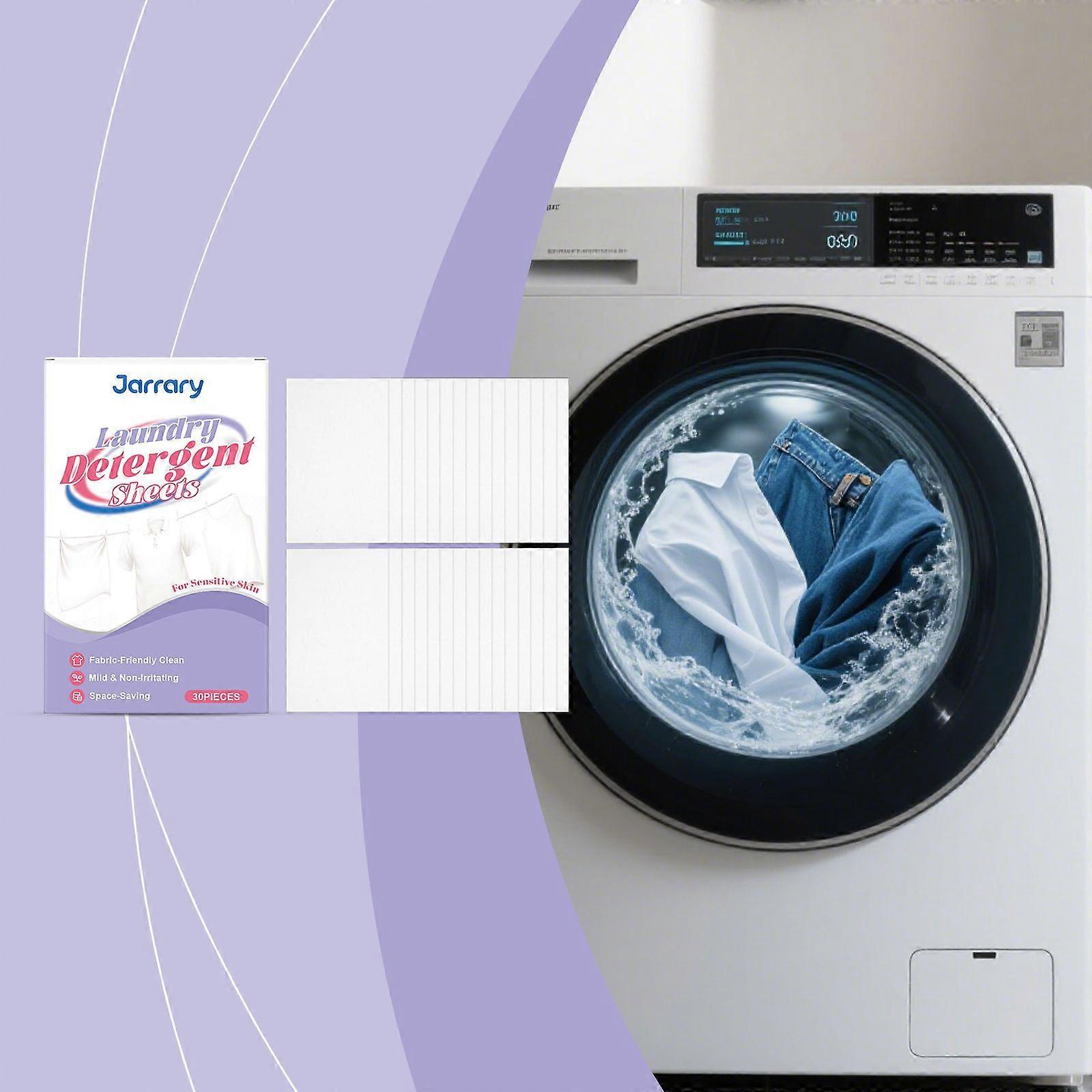 30pcs Hypoallergenic Laundry Detergent Sheets - Space-Saving Eco-Friendly Stain Remover