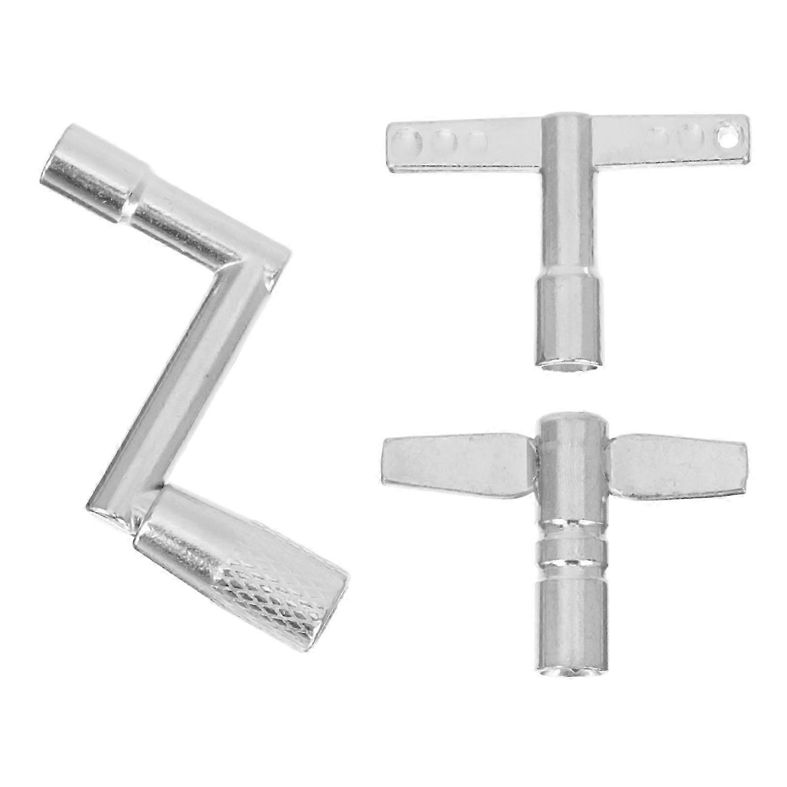3Pcs Silver Drum Keys for Drum Tuning and Set Adjustment