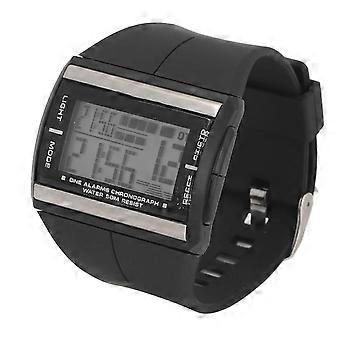Montre de sport numérique LED avec bracelet en caoutchouc, étanche à 50 m, affichage de la semaine et de la date, montre-bracelet d'extérieur pour enfants, adolescents et jeunes