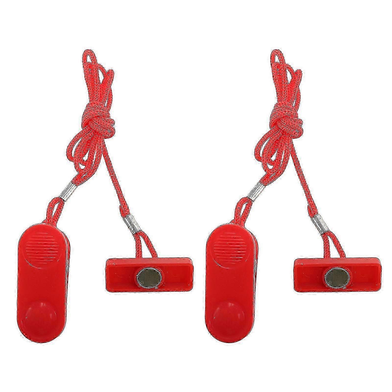 Magnetic lock for treadmill with emergency stop switch