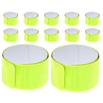 12pcs Reflective Slap Bracelets compatible with Running: High Visibility Safety Wristbands - Reflective Gear compatible with Enhanced Night Visibility