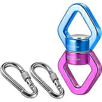 The Safest Swivel Device Hanging Accessory with Carabiners - Aluminum Alloy Double Ball Bearing Swivels 360 for Rope Climbing, Aerial Dance, Kids Swin