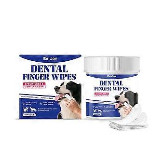 Pet Dental Cleaning Wipes, Gentle Formula Finger Wipes for Tartar Removal, 50 Pieces