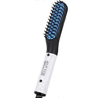 Cepillo eléctrico para alisador de barba PTC Calefacción ABS compacto portátil Nylon para hombres Alisado de cabello Peine de peinado
