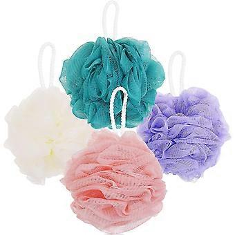 4pcs Bath Shower Loofah Sponge 60g Mesh Balls Sponge Scrubber For Women And Men