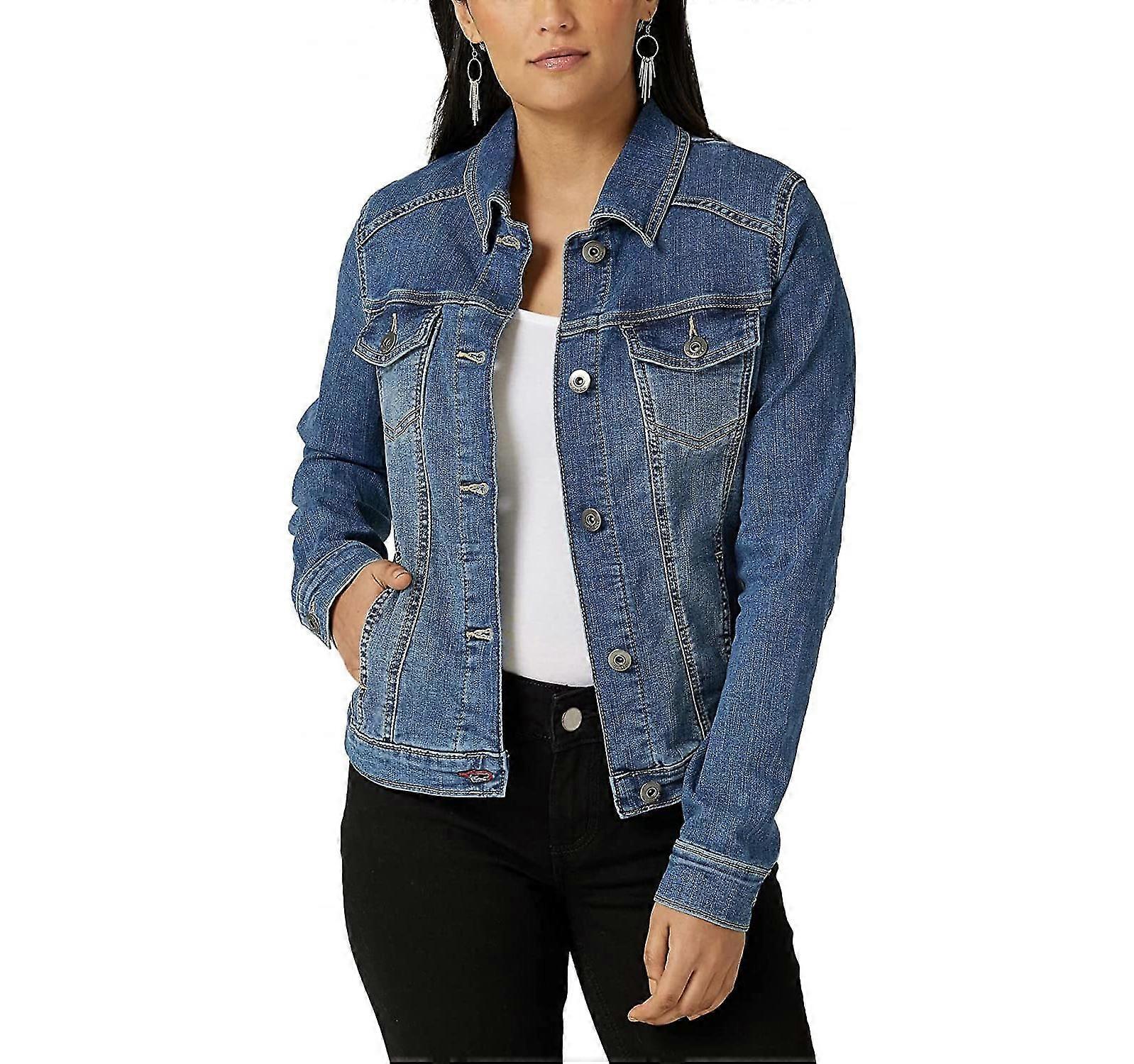 Women's Stretch Denim Jacket, Jean Jacket, Button Up Denim Jacket