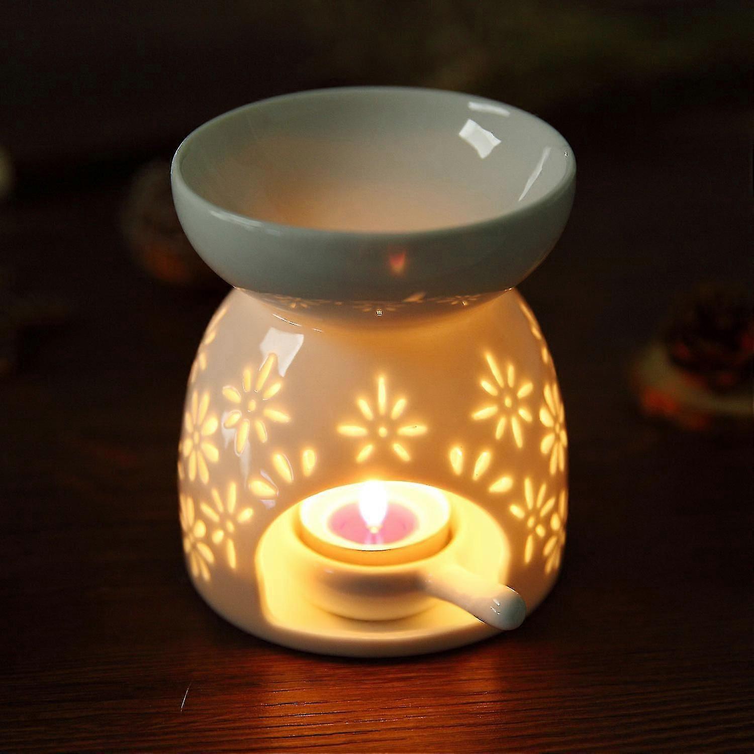 Ceramic Tea Light Holder Aromatherapy Essential Oil Burner Aroma Lamp Diffuser C