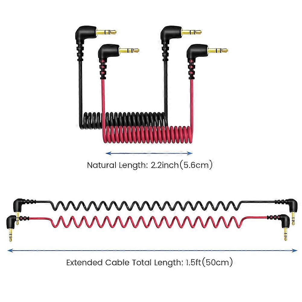 2Pack 3.5 mm Audio Cable for DJI Mic SC2 Mini Microphone, 90 Degree Plug Camera Connection Cable