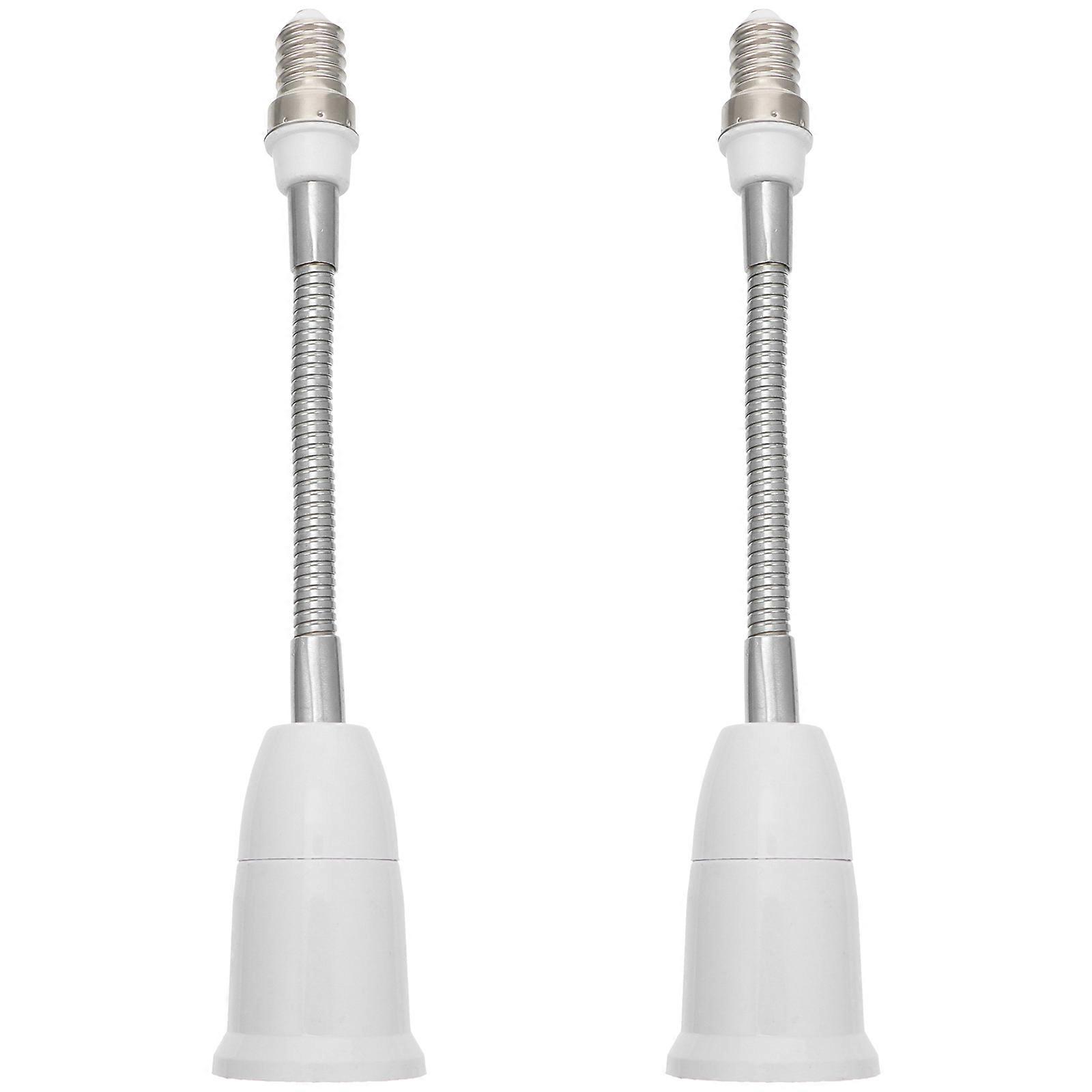 2 Pcs Light Bulb Lamp Holder Bendable Extension Socket Extender Adaptor 19.5cm