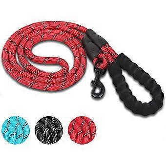 Dog Lead with Soft Padded Handle and Highly Reflective Dog Leashes, Comfortable Strong Rope Training Lead for Small, Medium, and Large Dogs5.9ft, Red
