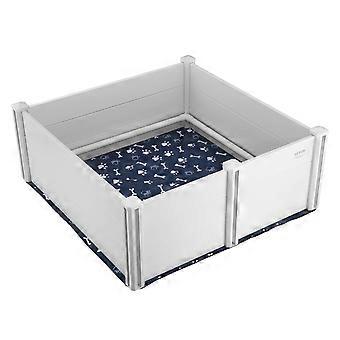 Hondenwerpkist, 48 x 48 x 18,1 inch werpkist met rails en wasbaar plaskussen, werppen, werpkist voor honden van grote rassen, wit