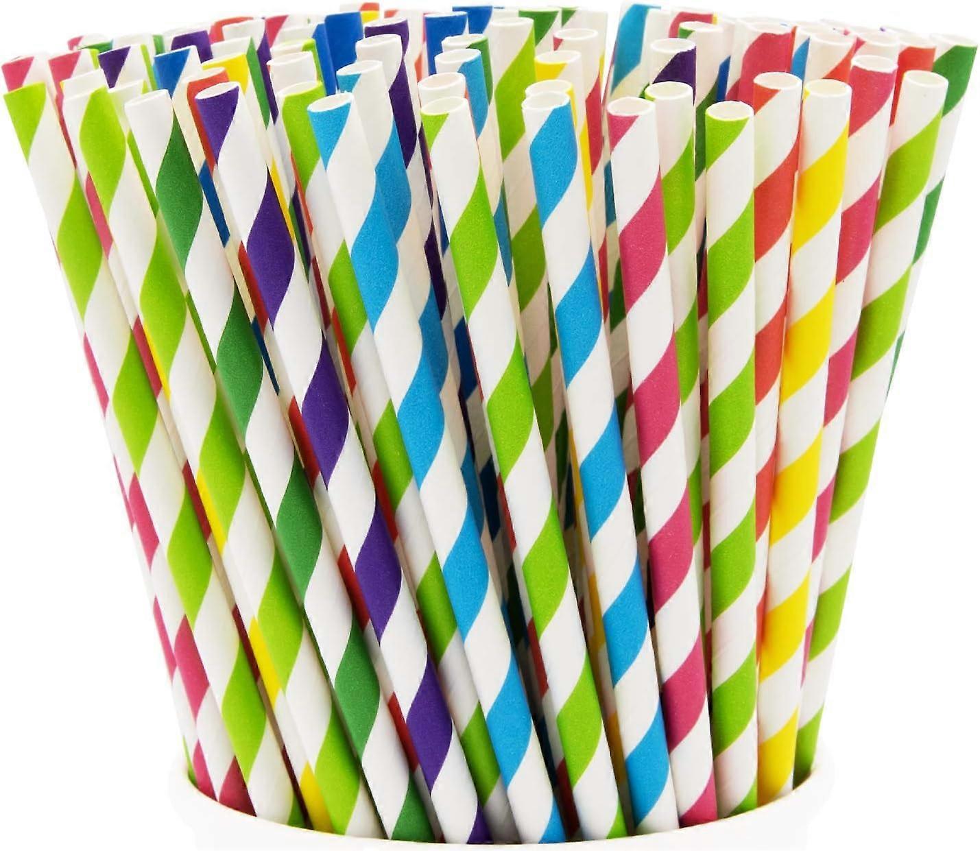 Paper Drinking Straws Biodegradable (100pcs, random color)