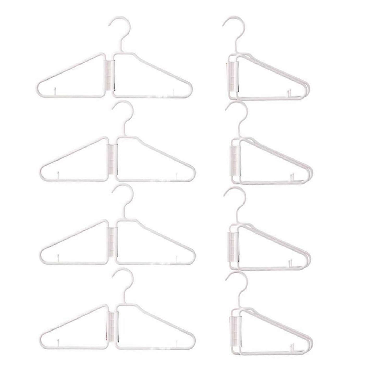 8Pcs Foldable Hangers, Plastic Foldable Hangers, (White)