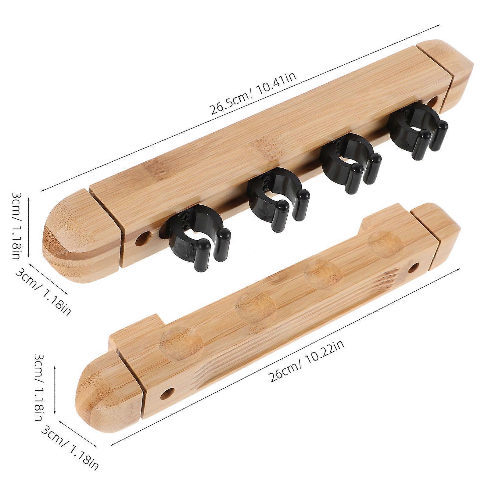 Khaki Solid Wood Billiard Cue Rack Wall Mounted for 1Set Holder