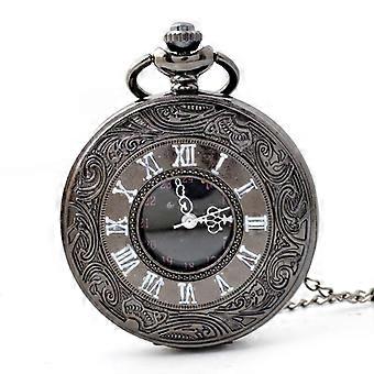 Reloj de bolsillo rústico retro romano con esqueleto para hombre y mujer, accesorio de ropa, reloj de cuarzo