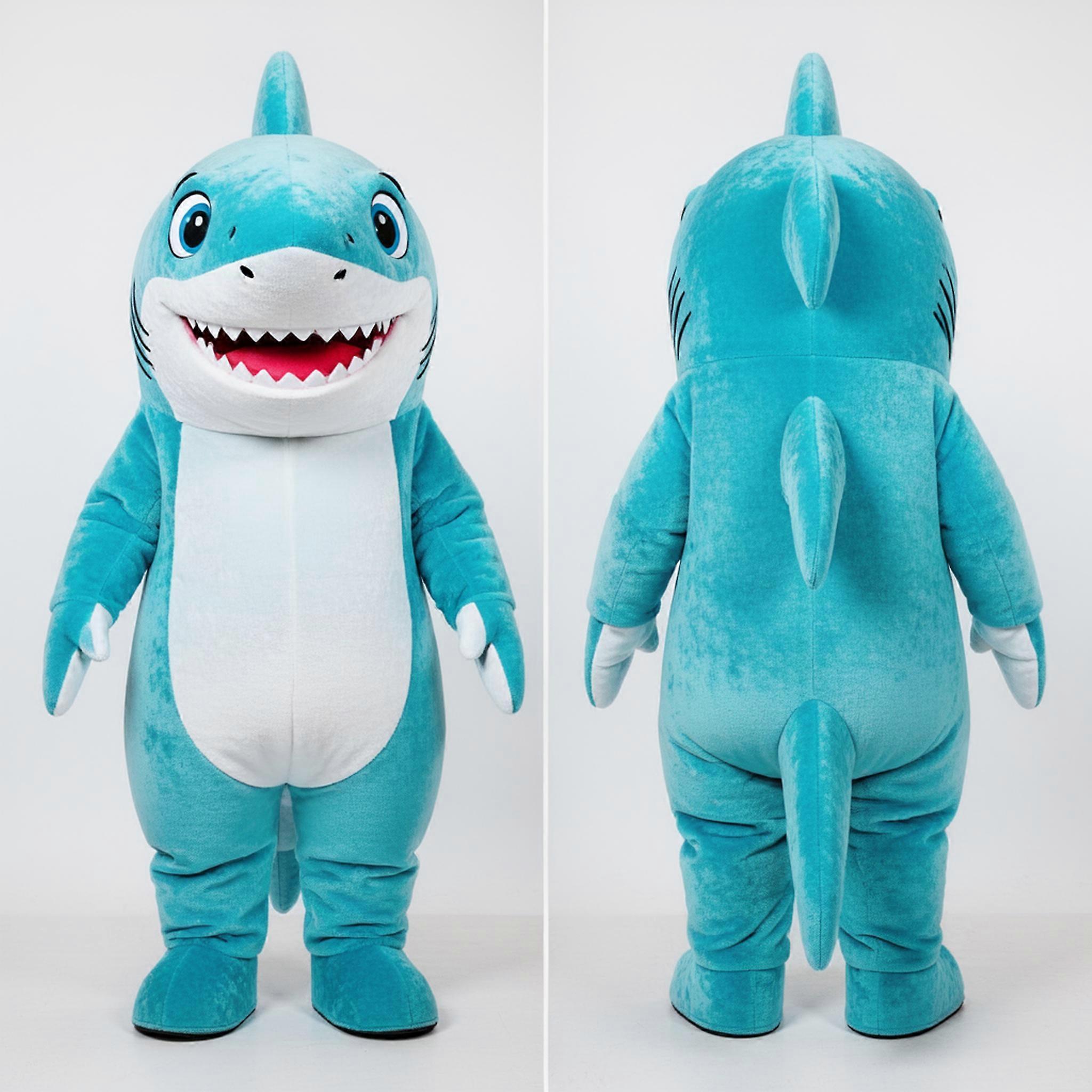 MASTICOT Cyan Cartoon Megalodon Mascot
