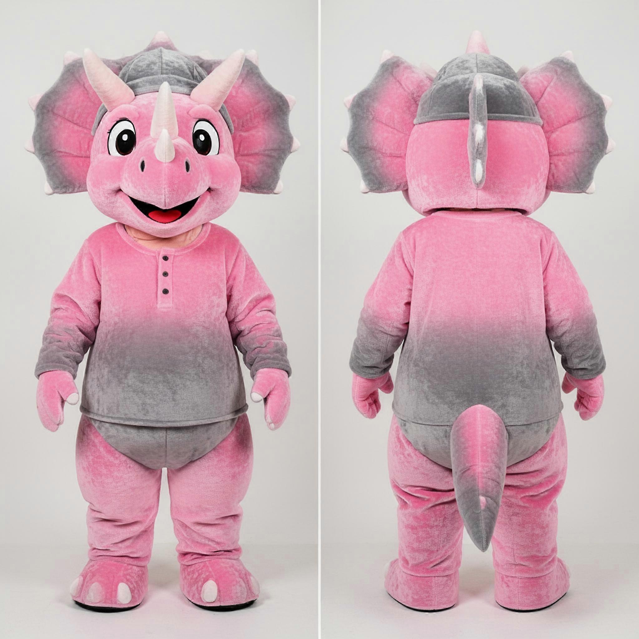 MASTICOT Pink Velvety Triceratops Mascot