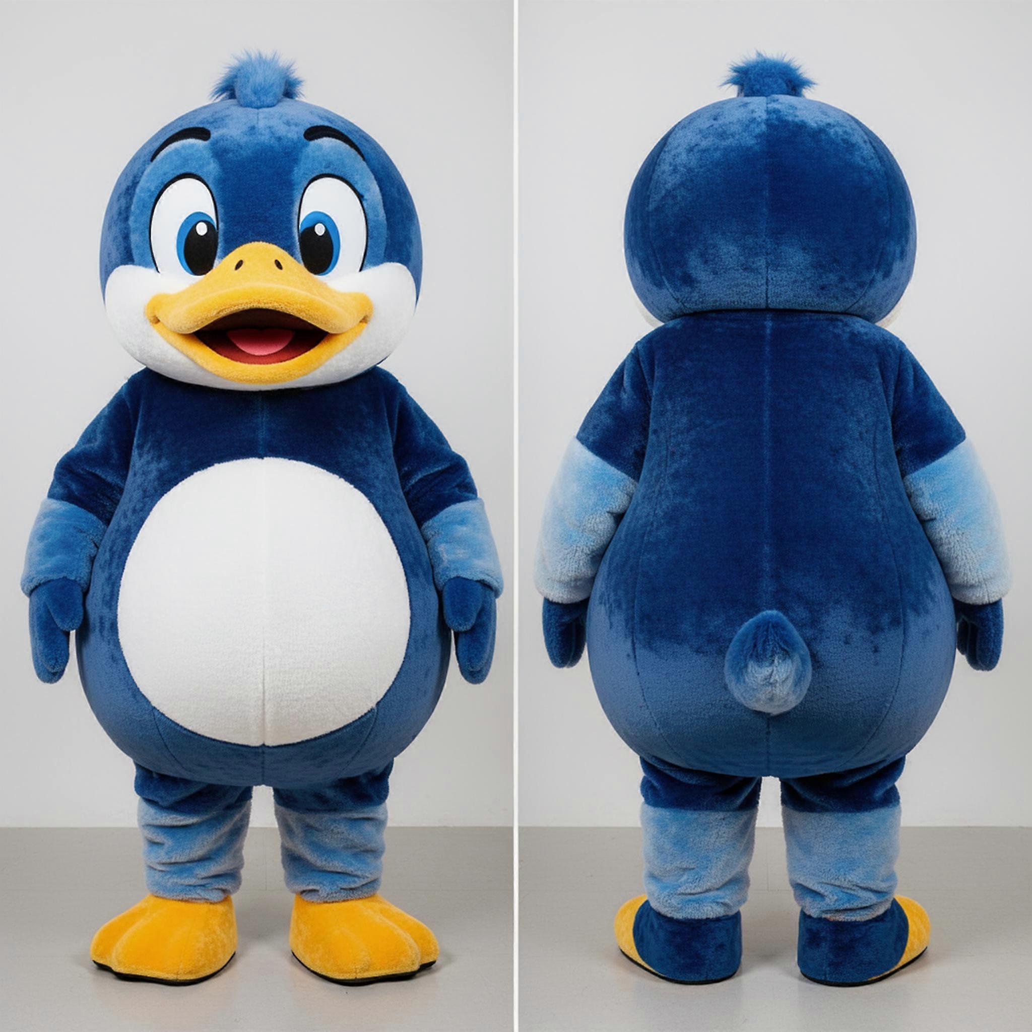 MASTICOT Navy Velvet Elegant Duck Mascot