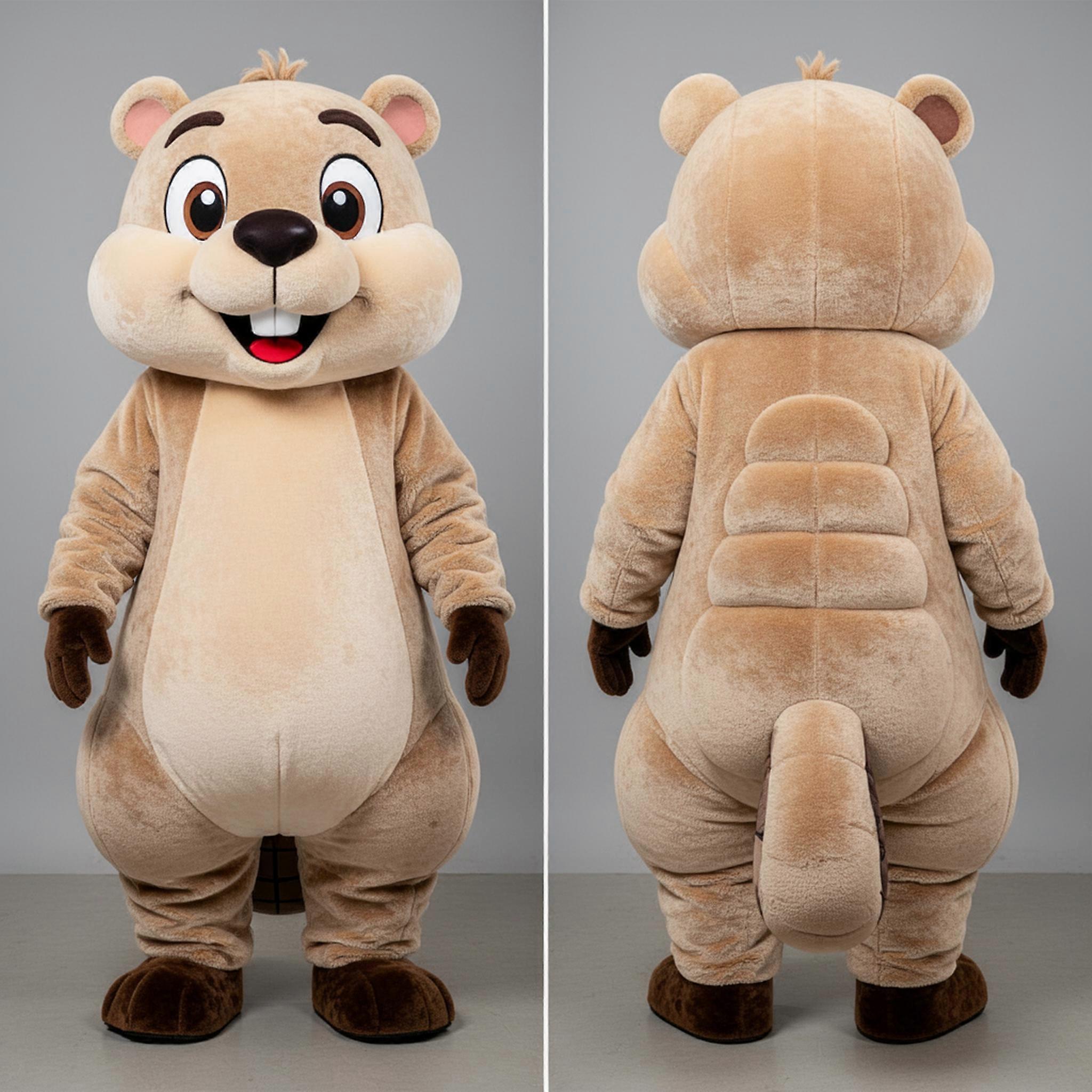 MASTICOT Beige Cuddly Beaver Mascot