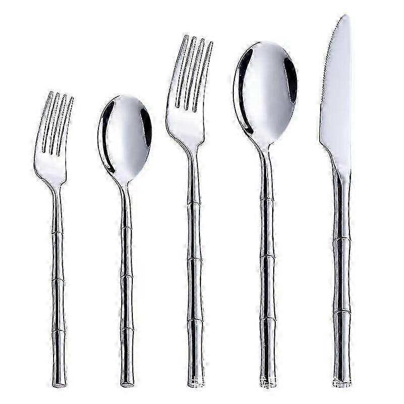 Flatware 5 Piece Set Bamboo Service for 1