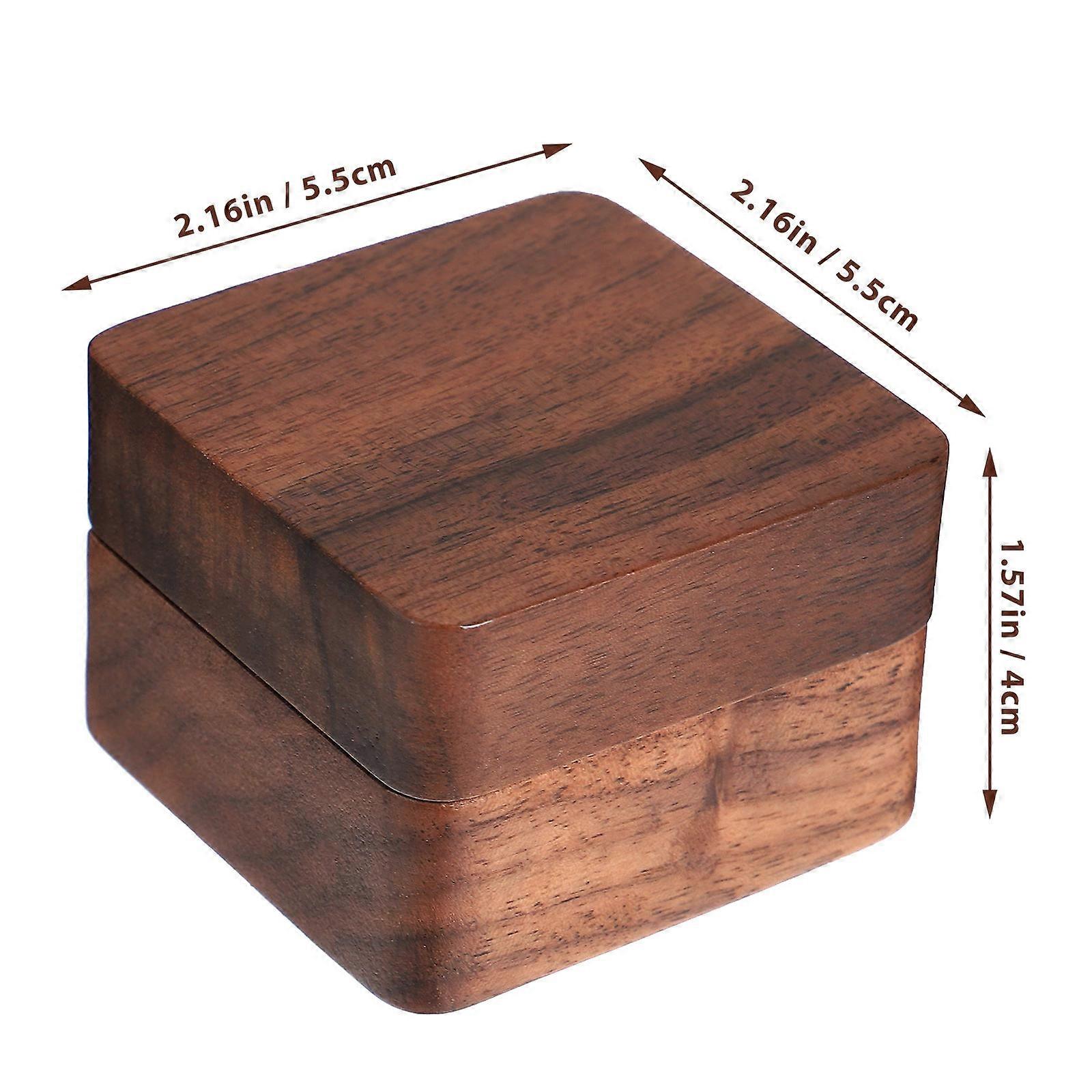 Ring Organizer for Proposal Wooden Ring Box Safe Storage
