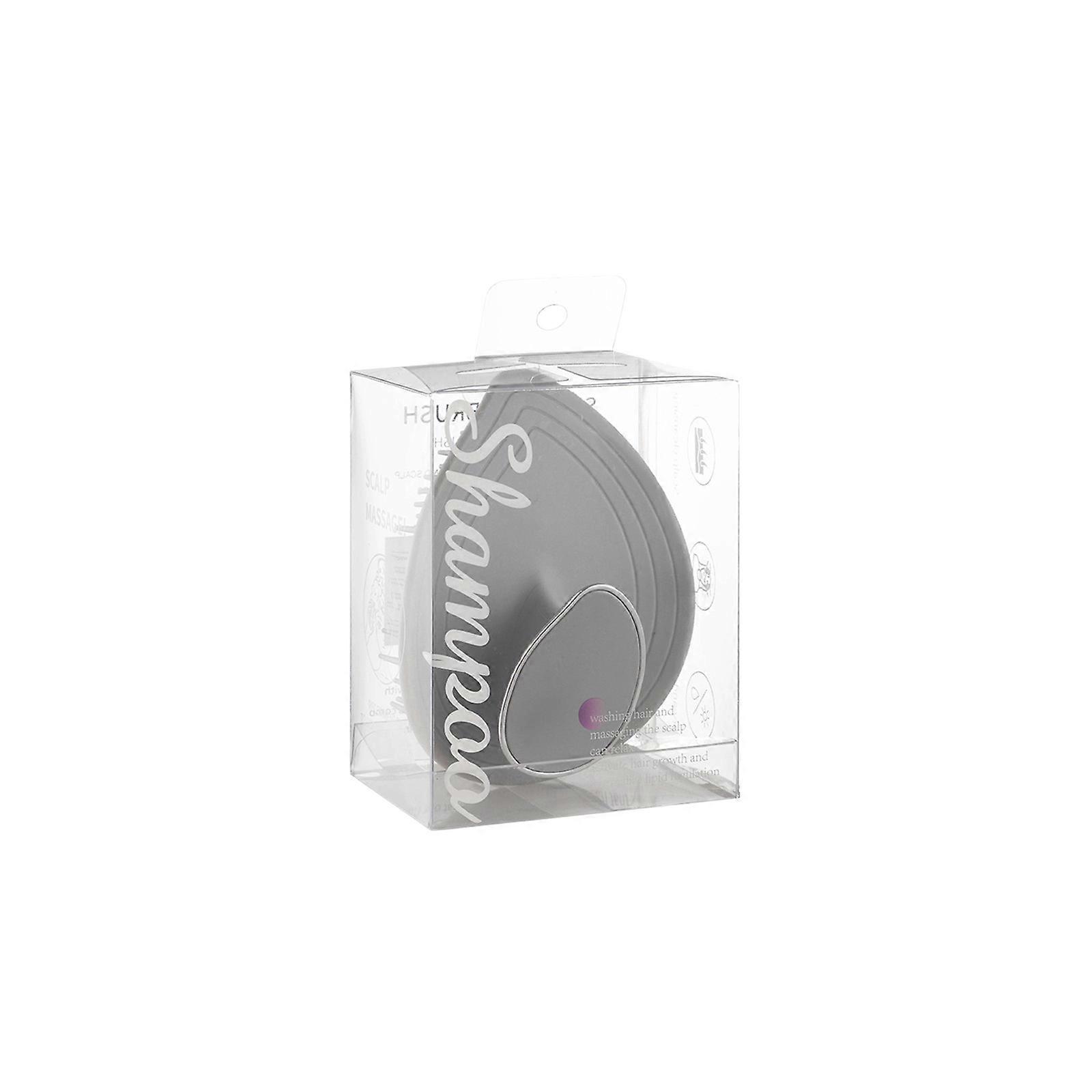 2pcs Hair Shampoo Comb, Leaf Shape, Light Gray