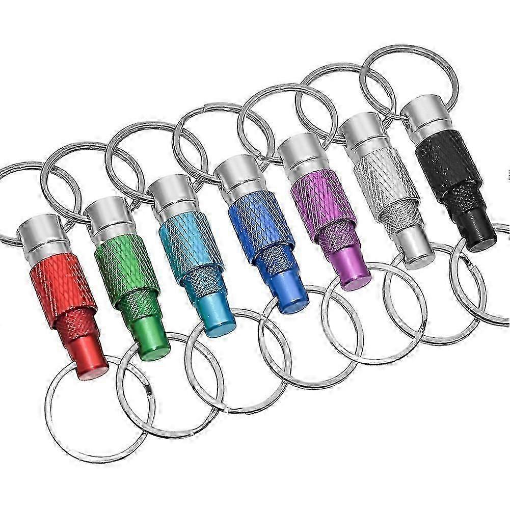 R8 7pcs Quick Release Detachable Keychain, Double Rings Pull Apart Keychain, Spring Split Snap Seperate Keychain