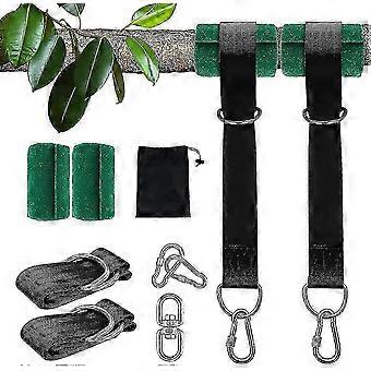 Tree Swing Hanging Strap Set 2x5ft Heavy Duty with Carabiners Tree Protectors Swivel Hook