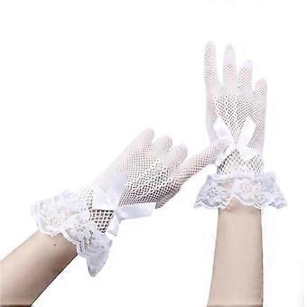 Luvas de casamento femininas Luvas de noiva elegantes Luvas de noite Luvas florais renda curta noiva luvas de noiva fantasia casamento prom vintage opera gloves.