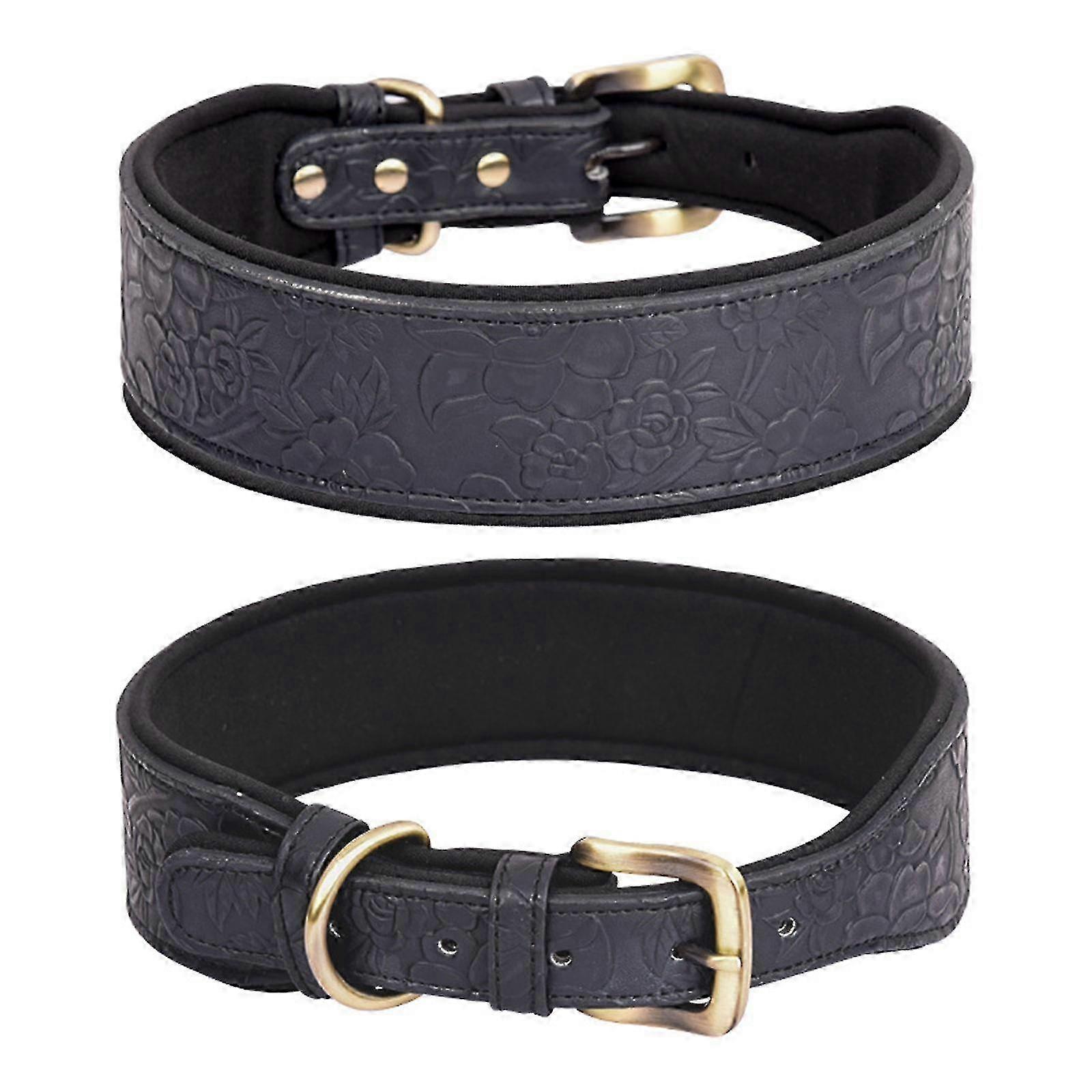 Embossed PU Leather Dog Collar
