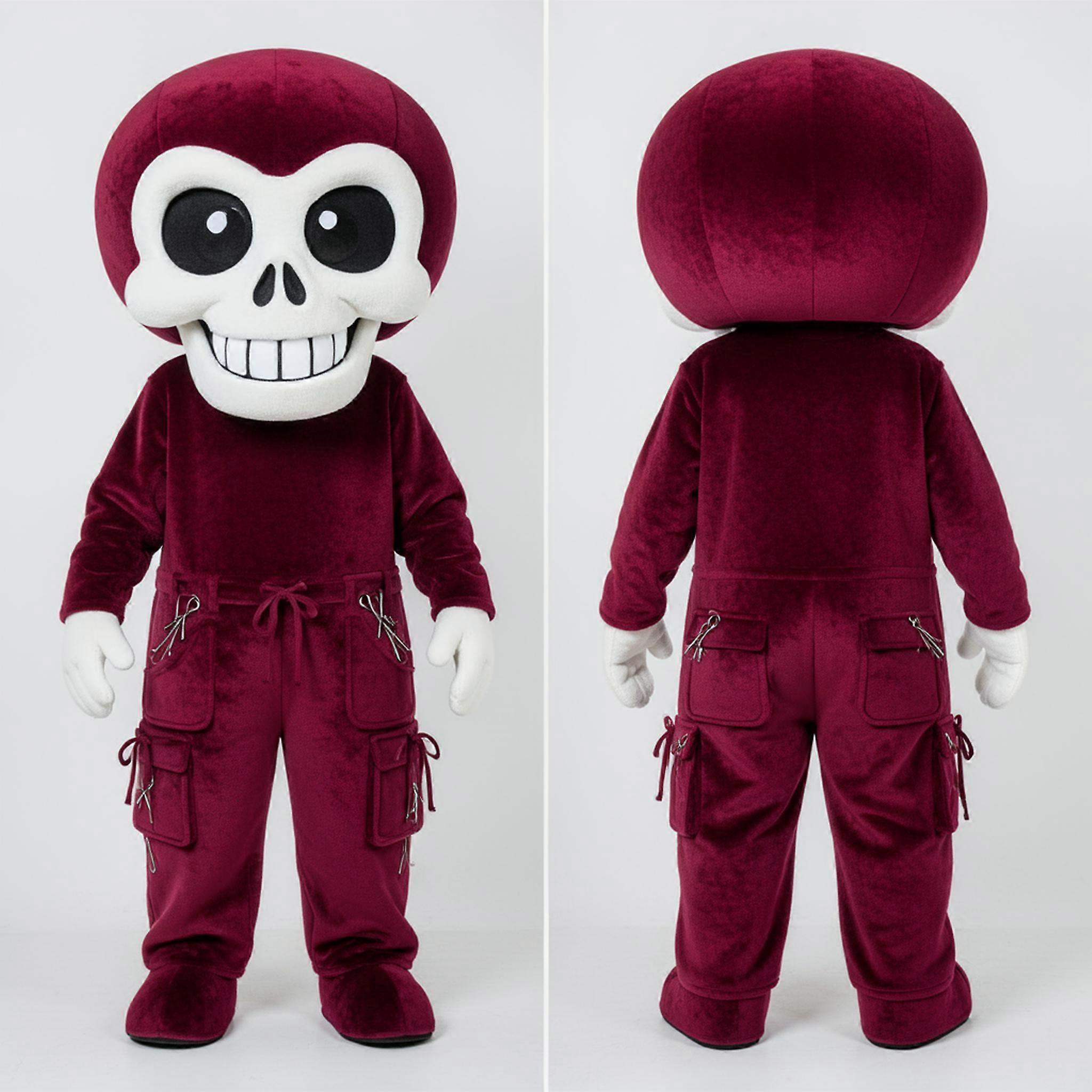 MASTICOT Maroon Rounded Skull Mascot