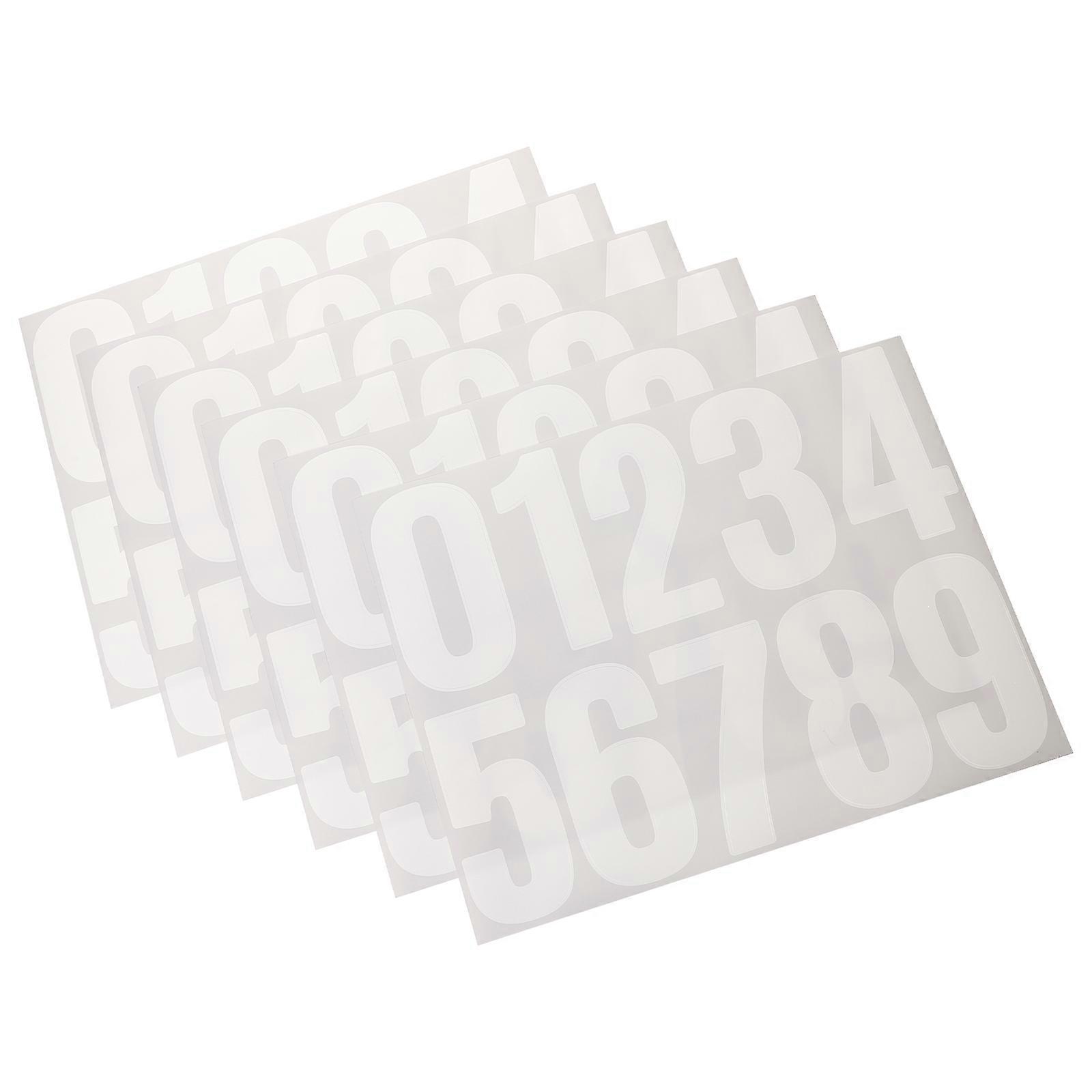 Digital Number Stickers Adhesive Numbers for Garbage Bin 6Sheets
