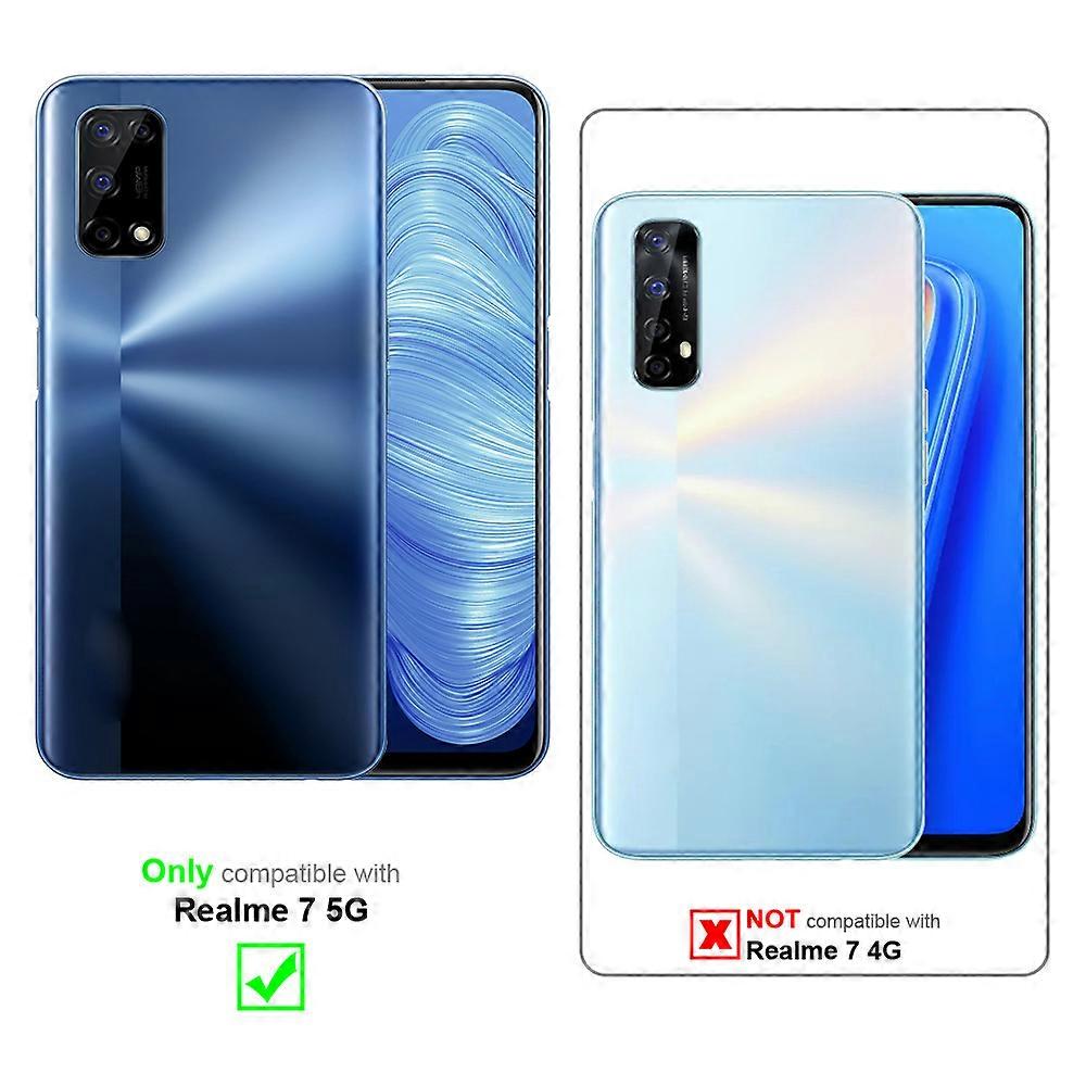 Case compatible with Realme 7 5G - Protective case with card slots and stand function