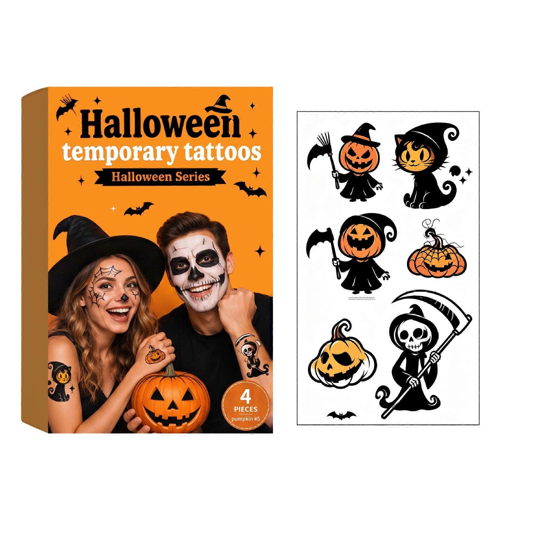 Pumpkin Temporary Tattoos Assorted Design Sheets