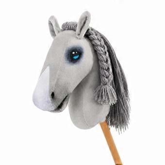 Padded Horse Head Toy Soft Hobby Horse with Wooden Handle Child-Friendly Horse