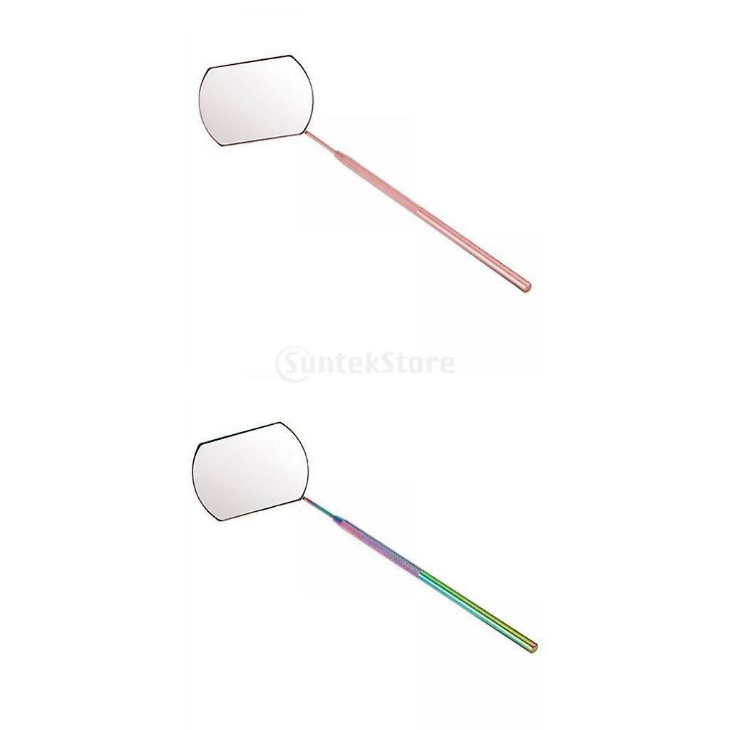 2Pcs Stainless Steel Mirror for Checking Eyelash Extension Applying Tools