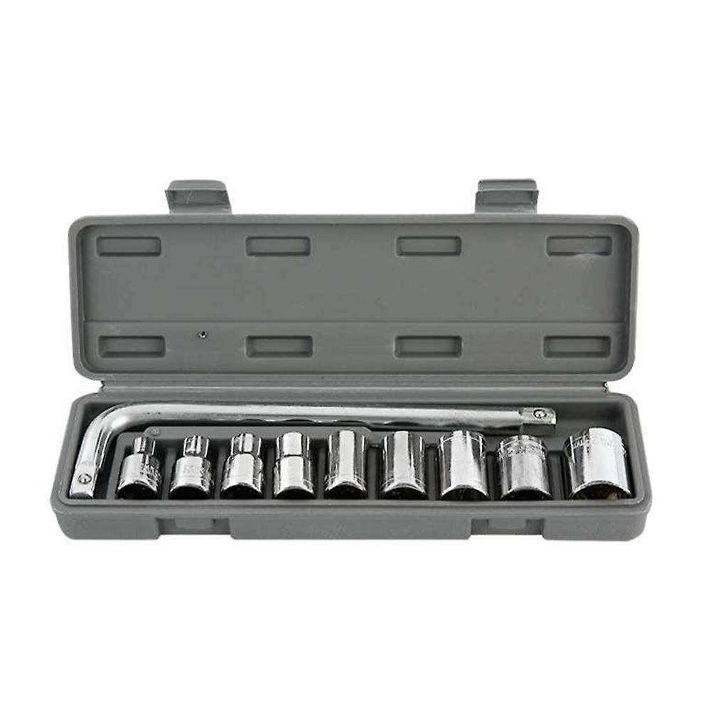 10Pieces Socket Set with Quick-Release Wrench for Auto Repairing & Household