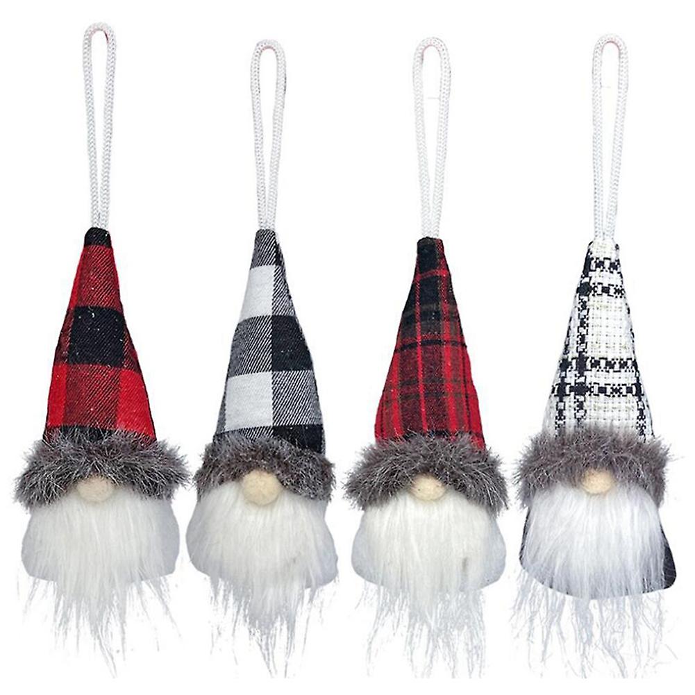Merry Christmas for Home Faceless Gnome Doll Xmas Tree Pendants New Year Christmas Ornaments, 4 Pac