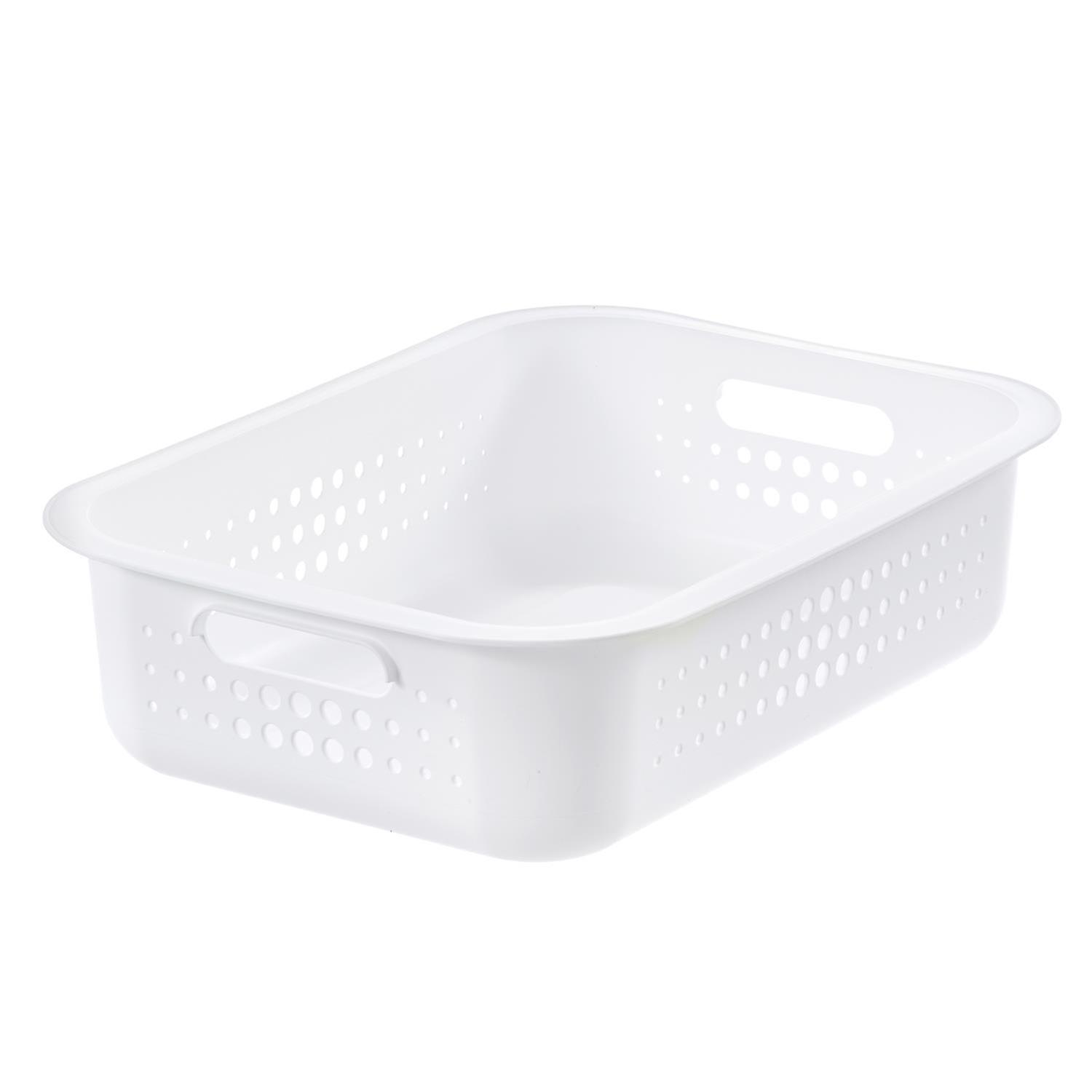 SmartStore Lightweight & Durable Basket Recycled 10 Storage Box, 6L,White