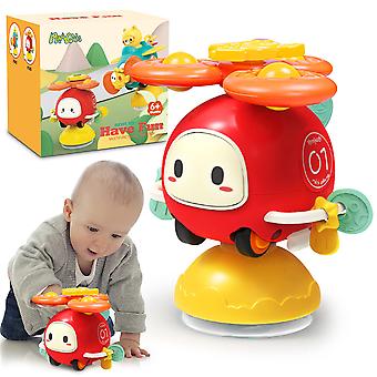Toddler Baby Suction Cup Cartoon Aircraft Spinner Top Toy Car Infant Fidget Spinning Toys Birthday Gift