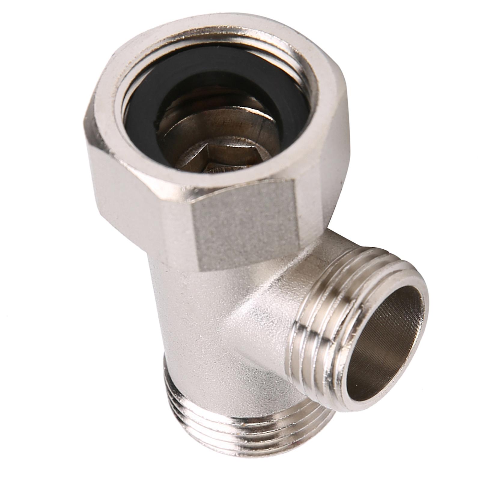 3-Way Brass T-Adapter Valve For Toilet & Bidet - Chrome Finish - 7/8"