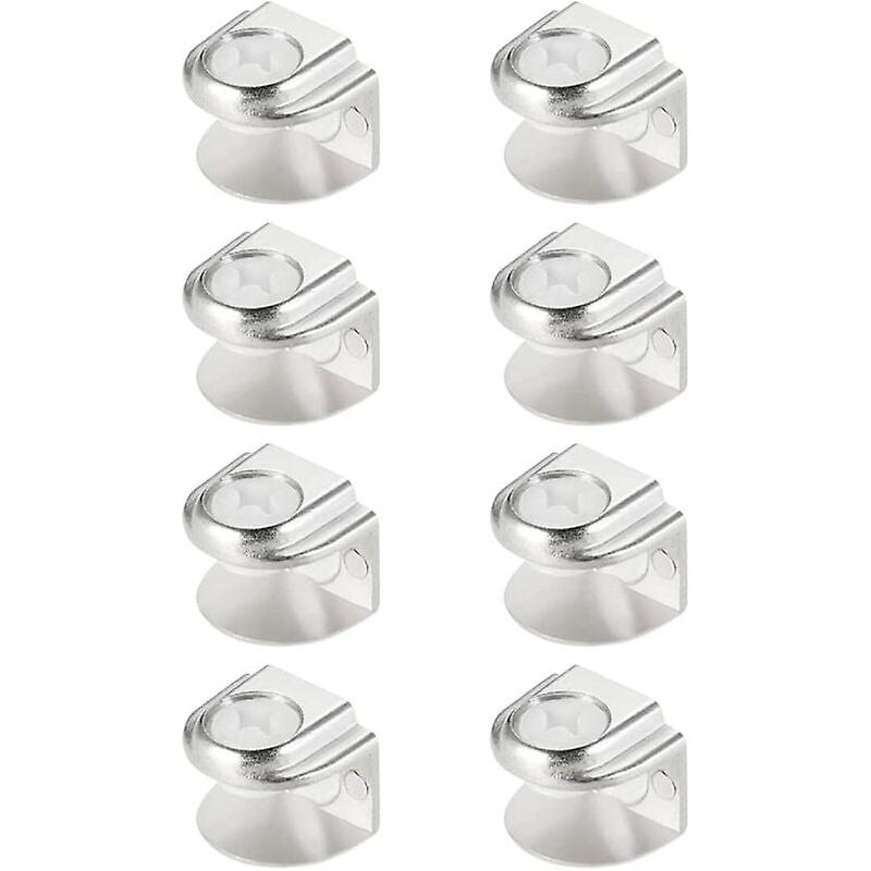 8 Pieces Glass Clamp Glass Shelf Bracket Wall Tatte Bracket Adjustable Fixture, 5-8mm Thickness Adaptive Glass, Glass Clamp Bracket Zinc Alloy Bracket