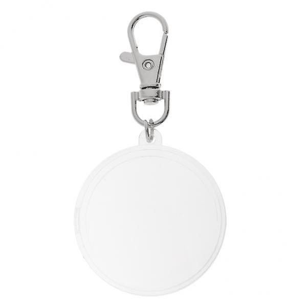 4x40mm Coin Holder Keychain Round Silver Plastic -Lock Silver