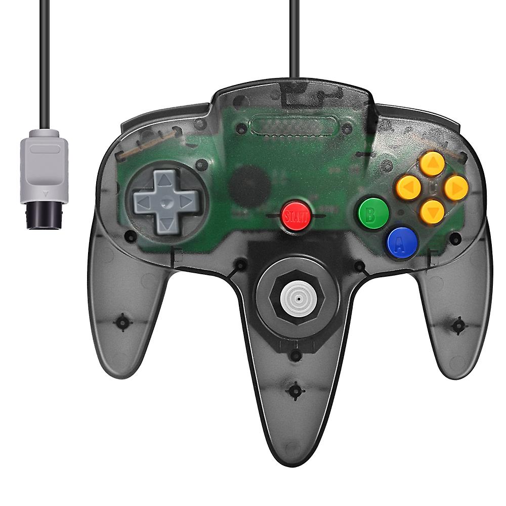 Classic Wired Controller Joystick Compatible With Nintendo-64 N64 Game System Transparent Black
