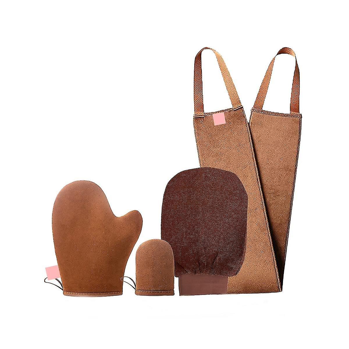 Tanning Oiler Gloves Set Sunless Tanning Applicator Body Flocking Gloves Oiling Tool Self Tanning G