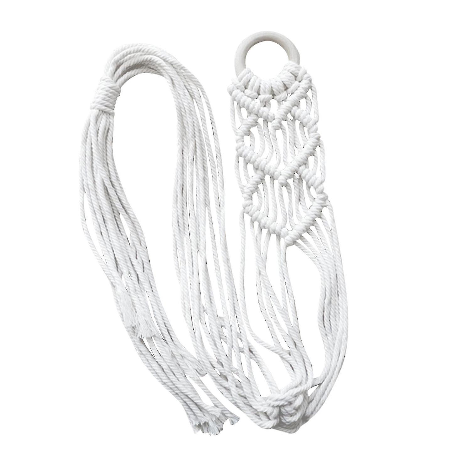 Women Men Soft Macrame Hat Hanger Hand Weaving Rope Wall Hanging Home