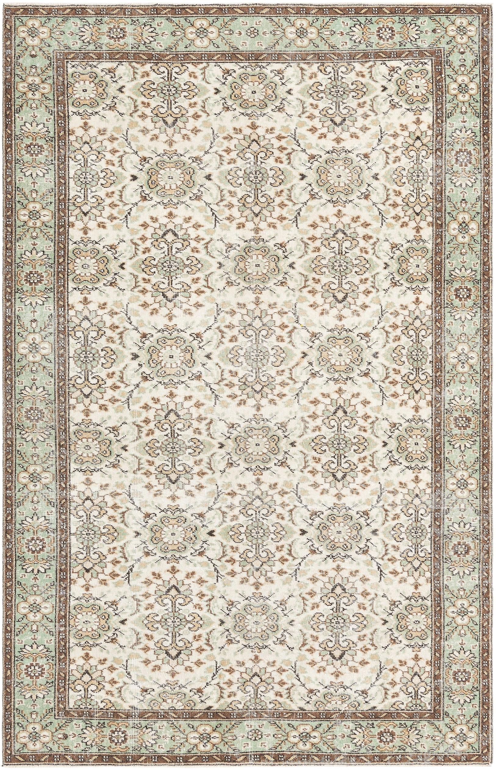 Hadorn Ultra Vintage 180x274 带米色手工火鸡地毯