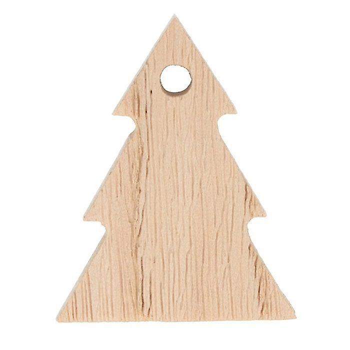 Garland with 10 wooden fir trees 5 cm